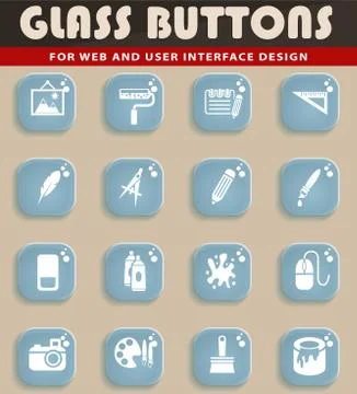 Art tools icon set Stock Illustration