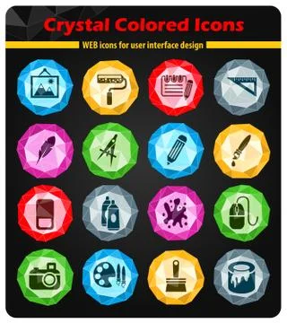 Art tools icon set Stock Illustration