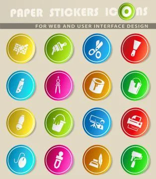 Art tools icon set Stock Illustration