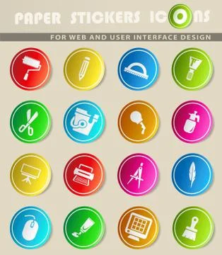Art tools icon set Stock Illustration
