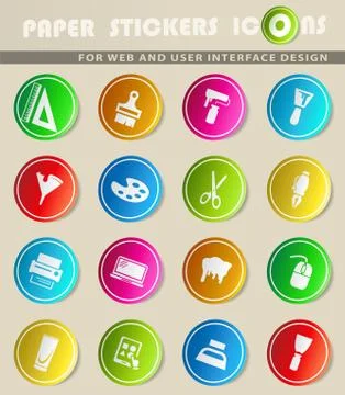 Art tools icon set Stock Illustration