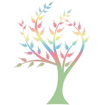 Art Tree Silhouette Stock Illustration