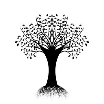 Art Tree Silhouette Stock Illustration