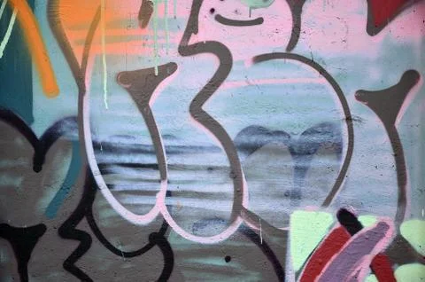 Art under ground. Beautiful street art graffiti style. The wall is decorated  Stock Photos