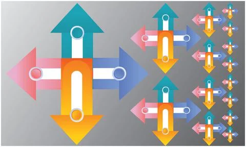 Art of various arrows on abstract background Stock Illustration