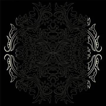 Art vintage damask pattern background in vector Stock Illustration