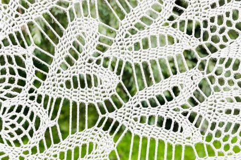 Art white threads net hand made craft workshop pattern textile material bac.. 写真素材