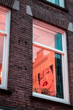 Art in the window Stockfoto's