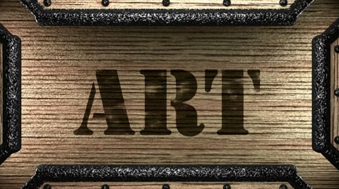 Art on wooden stamp Stock Footage