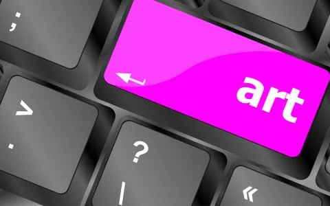 Art word computer keyboard key button 스톡 일러스트