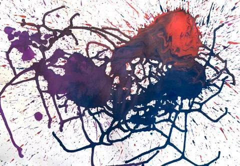 Art work caused by the dropping of paint from the pool Stock Photos