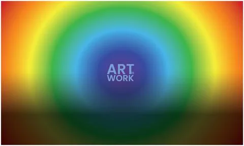 Art is work text on abstract rainbow background Stock Illustration