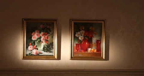 Art work on wall Stock Footage 99149502