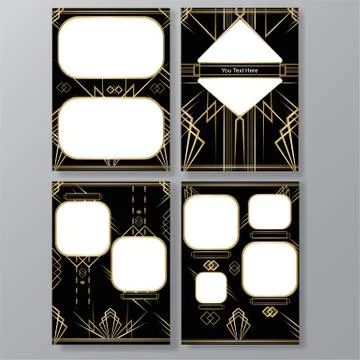 ArtDeco 4 templates Stock Illustration