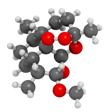 Artemether malaria drug molecule Stock Illustration