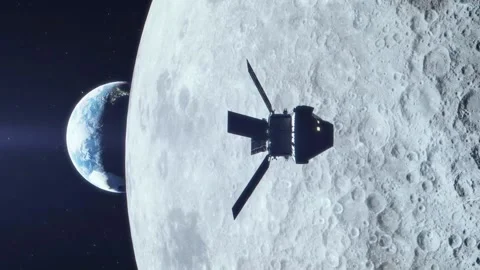 Artemis flyby to the Moon. Elements of this video furnished by NASA Stock Footage 224457627