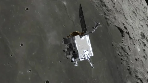 Artemis flyby of the Moon. Elements of this video furnished by NASA Stock Footage 227097241