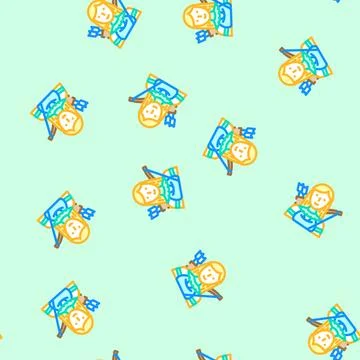Artemis greek god ancient vector seamless pattern Stock Illustration