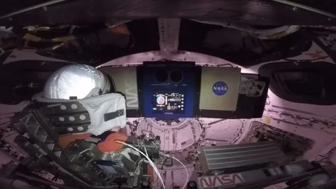 Artemis I Test Flight Launch inside Orion Crew Module Stock Footage 224859686