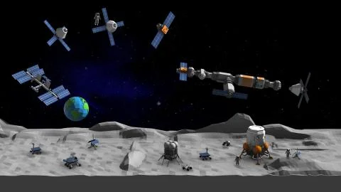 Artemis program 3D illustration no txt Illustrazione stock