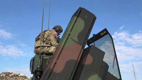 Artemis Strike: Soldier prepares for Short Range Air Defense Live Fire Exercise Stock Footage 82074904