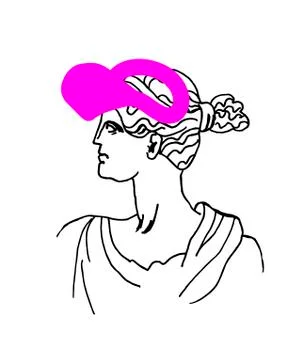 Artemis vector marble head. Work of art of ancient Greece era. Stock Illustration