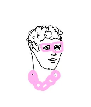 Artemis vector marble head. Work of art of ancient Greece era. Stock Illustration