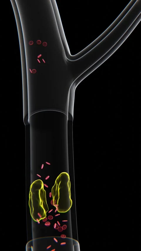 Artery Blockage visualization video in 4K | Vertical Xray video of Artery Stock Footage 331606203