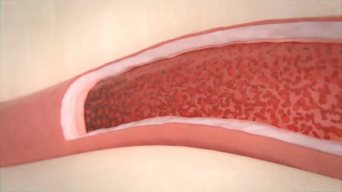 Artery Clogging with the Cholesterol Plaque Stock Footage