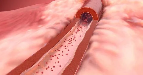 Artery dilates due to increase of ARBs in the blood Stock Illustration