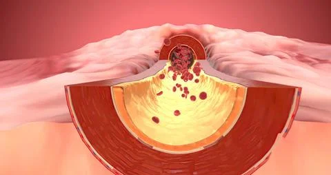 Artery dilates due to increase of ARBs in the blood Stock Illustration