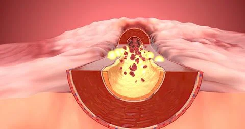 Artery dilates due to increase of ARBs in the blood Stock Illustration