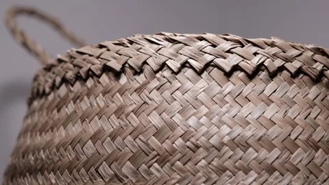 Artful Basket Braiding from Below Featuring Rich Texture and Depth Stock Footage 291320391