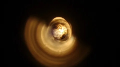 Artful flames being reflected and mirrored in complete darkness Stock Footage 120202762