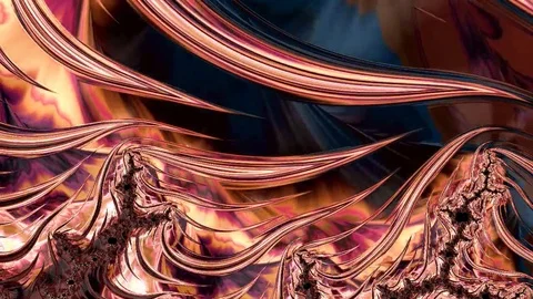 Artfully 3D rendering and animated abstract colorful fractal Stock Footage 123103427