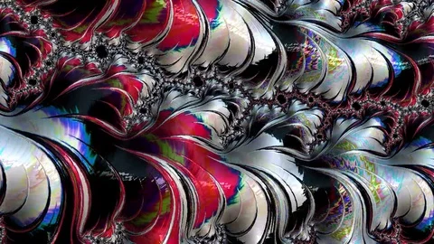 Artfully 3D rendering and animated abstract colorful fractal Stock Footage 123103917