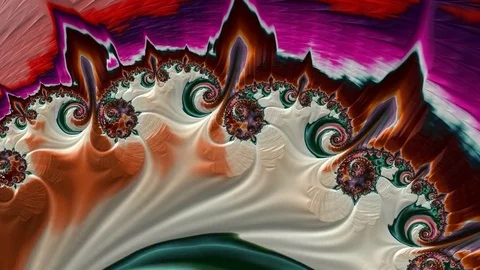 Artfully 3D rendering and animated abstract colorful fractal Stock Footage 123103921