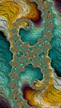 Artfully 3D rendering fractal background Stock Illustration
