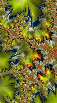 Artfully 3D rendering fractal background Stock Illustration