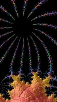 Artfully 3D rendering fractal background Stock Illustration