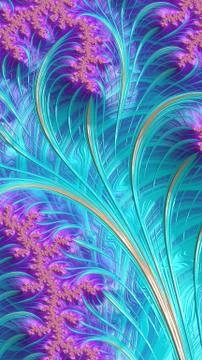 Artfully 3D rendering fractal background Stock Illustration