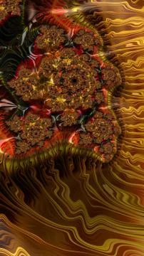 Artfully 3D rendering fractal background Stock Illustration