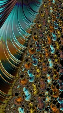 Artfully 3D rendering fractal background Stock Illustration