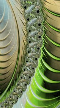 Artfully 3D rendering fractal background Stock Illustration
