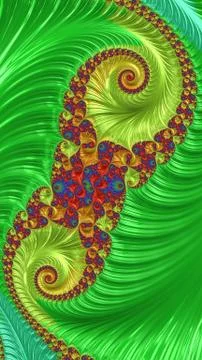 Artfully 3D rendering fractal background Stock Illustration
