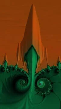Artfully 3D rendering fractal background Stock Illustration