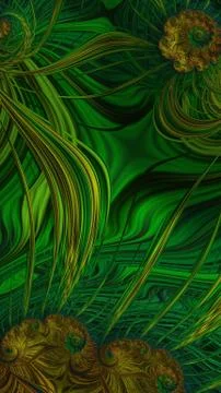 Artfully 3D rendering fractal background Stock Illustration