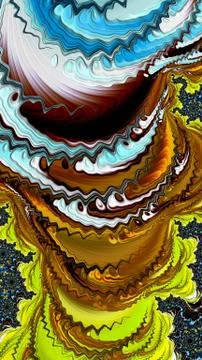 Artfully 3D rendering fractal background Stock Illustration