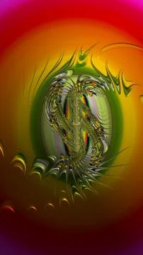 Artfully 3D rendering fractal background Stock-Illustration