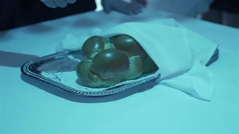 An Artfully Crafted Presentation of Exquisite Gourmet Bread Rolls Arranged on a Stock Footage 295008366